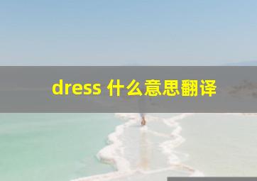 dress 什么意思翻译